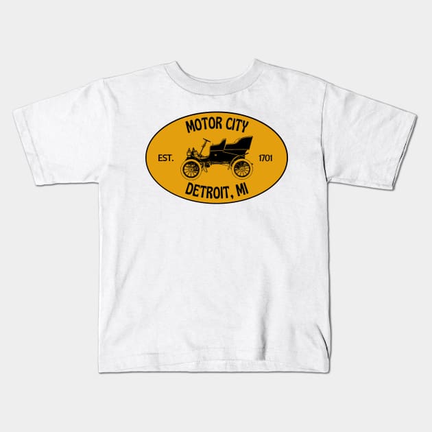 Detroit Vintage Style Kids T-Shirt by zsonn